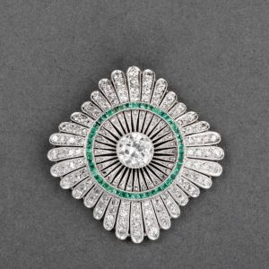 Next Necklace Milgrain Antique Round Cut White Sapphire Brooch For Women