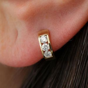 Next Necklace Round Cut White Sapphire Hoop Earrings For Women