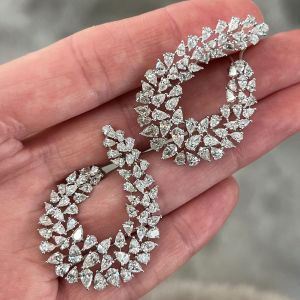 Next Necklace Pear Cut White Sapphire  Hoop Earrings For Women