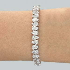 Next Necklace White Sapphire Pear Cut Tennis Bracelet For Women