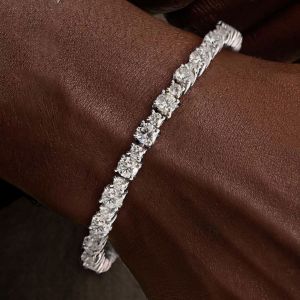 Next Necklace Round Cut White Sapphire Tennis Bracelet For Women