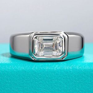 Next Necklace Emerald Cut White Sapphire Engagement Ring For Men