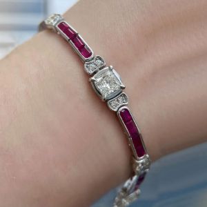 Next Necklace Princess Cut Ruby Sapphire Bracelet For Women