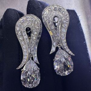7.23 Ct Next Necklace Pear Cut White Sapphire Drop Earrings For Women