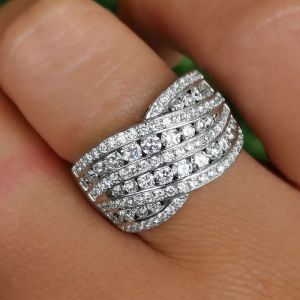 Next Necklace Round Cut White Sapphire Wedding Band For Women