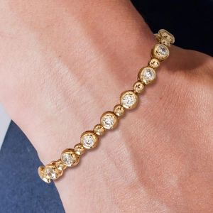 Next Necklace Golden Round Cut White Sapphire Bracelet For Women