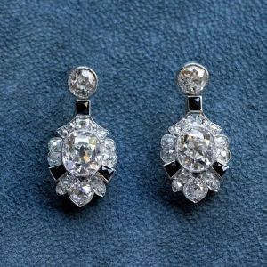 3.96 Ct Art Deco Milgrain Cushion Cut White Sapphire Earrings Bridal Jewelry Drop Earrings For Women 