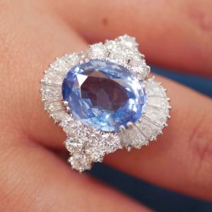 Oval Cut Aquamarine Bridal Jewelry Engagement Ring For Women