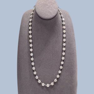 25 Ct Round Cut White Sapphire Tennis Necklace Bridal Jewelry Wedding Necklace For Women
