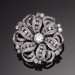 3.63 Ct Next Necklace Round Cut White Sapphire Brooch For Women