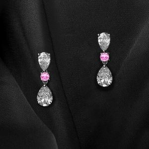 6.7 Ct Next Necklace Pear Cut White Sapphire Drop Earrings For Women