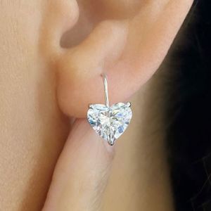 4 Ct Heart Cut White Sapphire Bridal Jewelry Drop Earrings For Women