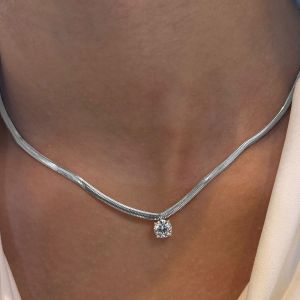 2 Ct Round Cut White Sapphire Bridal Jewelry Pendant Necklace Wedding Necklace For Women