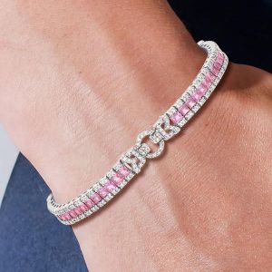 16.53 Ct Emerald Cut White Sapphire Bracelet Bridal Jewelry For Women