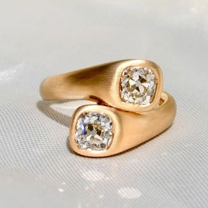 2.5 Ct Golden Cushion Cut White Sapphire Bridal Jewelry Engagement Ring For Women