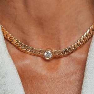 Golden Round Cut White Sapphire Bridal Jewelry Wedding Pendant Necklace For Women