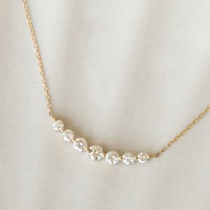 2.6 Ct Round Cut White Sapphire Gold Necklace Pendant Necklace For Women  