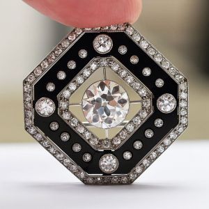 Milgrain Halo Round Cut White Sapphire Brooch For Women
