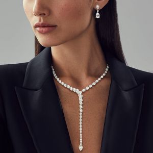 Pear Cut White Sapphire Necklace & Earrings Set For Women Wedding Jewelry