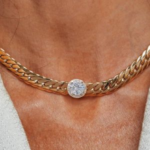 Halo Golden Marquise & Round Cut White Sapphire Pendant Necklace For Women Wedding Jewelry 