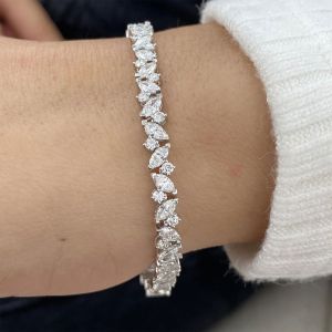 Marquise Cut White Sapphire Bracelets For Women Wedding Jewelry