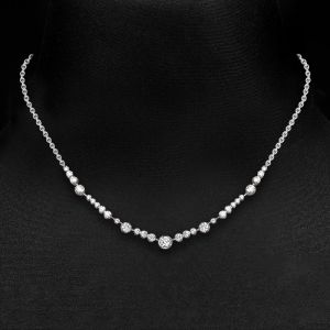 Round Cut White Sapphire Pendant Necklace For Women Wedding Jewelry 