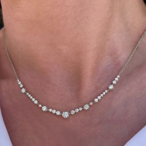 Round Cut White Sapphire Pendant Necklace For Women Wedding Jewelry 