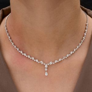 Multi Cut White Sapphire Necklace For Women Wedding Jewelry 