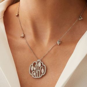 Secret Garden Marquise Cut White Sapphire Pendant Necklace For Women