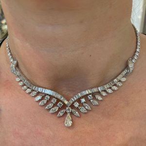 Multi Cut White Sapphire Choker Necklace For Women Wedding Jewelry 