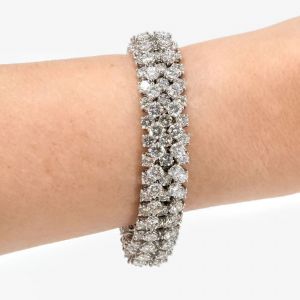 Round Cut White Sapphire Tennis Bracelet For Women