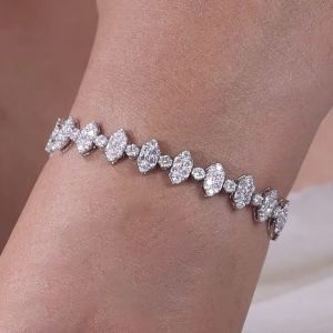 Round Cut White Sapphire Tennis Bracelet For Women
