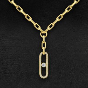 Golden Round Cut White Sapphire Pendants Necklace For Women