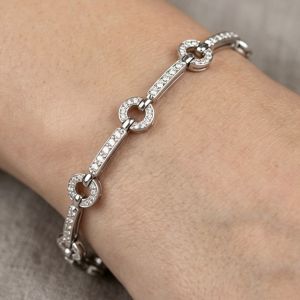 Round Cut White Sapphire Tennis Bracelet For Women Wedding Jewelry