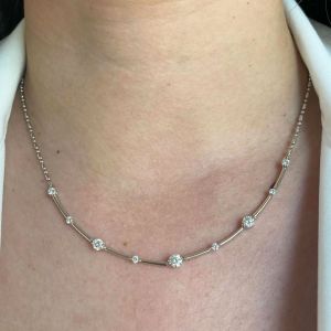 Unique Round Cut White Sapphire Pendant Necklace For Women