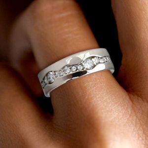 Eternity Round Cut White Sapphire Wedding Band For Women Wedding Jewelry