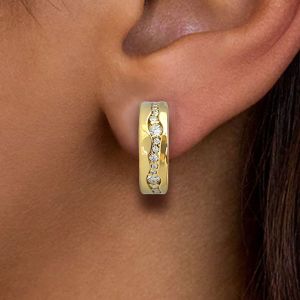 Golden Round Cut White Sapphire Drop Earring For Women Wedding Jewelry