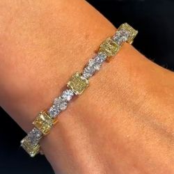Radiant & Oval Cut Yellow Sapphire Bracelet