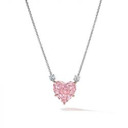 Pink Sapphire Heart Necklace