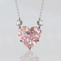 Pink Sapphire Heart Necklace