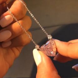 Pink Sapphire Heart Necklace