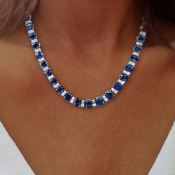 Silver Sapphire Necklace