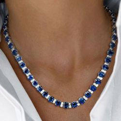 Silver Sapphire Necklace