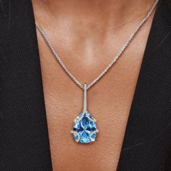 Blue Topaz Pendant Necklace