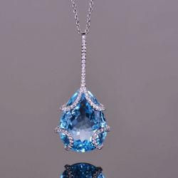 Blue Topaz Pendant Necklace