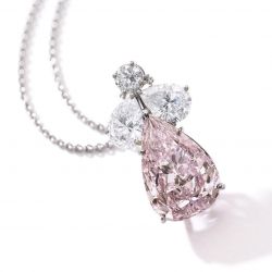 Pink Sapphire Pear Pendant Necklace
