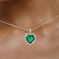 Halo Heart Cut Pendant Necklace