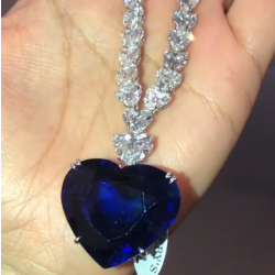 Blue Sapphire Heart Necklace