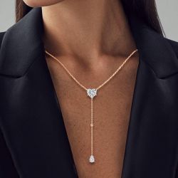 Rose Gold Solitaire Heart & Pear Cut Necklace