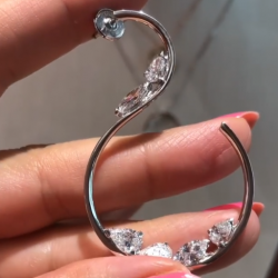 S Shaped Marquise & Pear Cut Drop Earrings